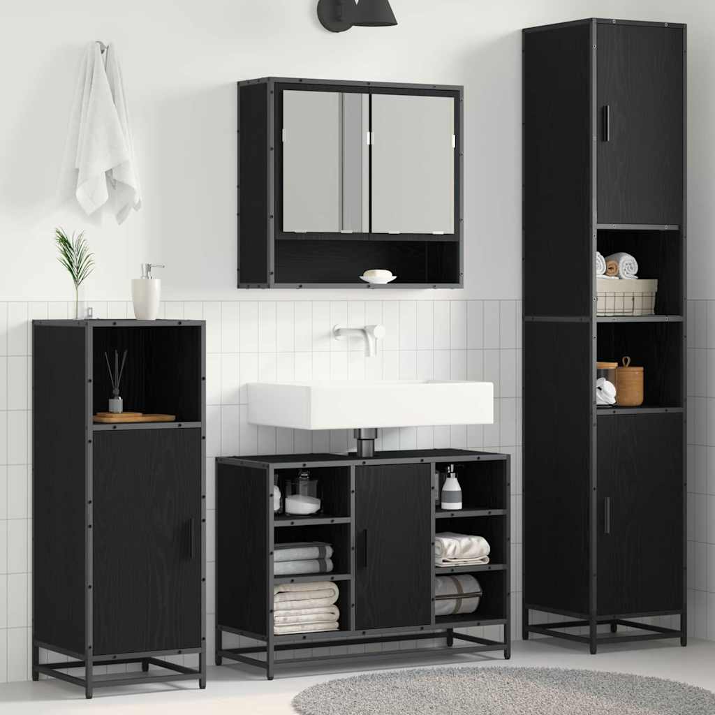 Set namještaja za kupaonicu Crni hrast 35 x 37,5 x 188,5 cm