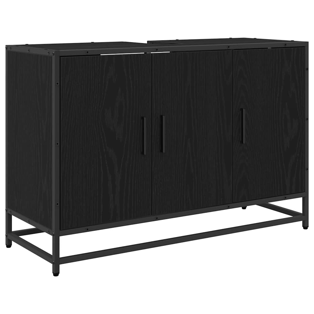 Set namještaja za kupaonicu 4 pcs Crni hrast Konstruirano drvo