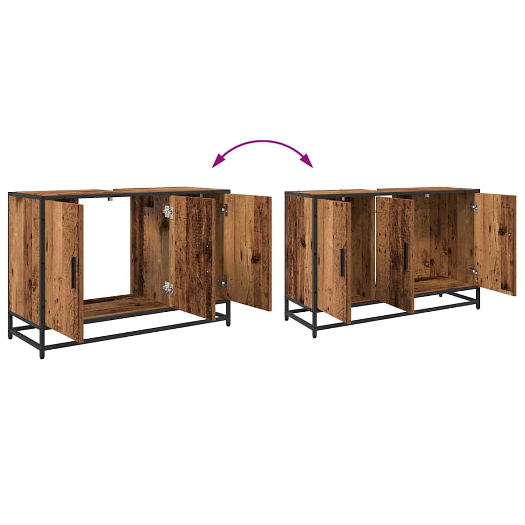 Set namještaja za kupaonicu 3 pcs Staro drvo Konstruirano drvo