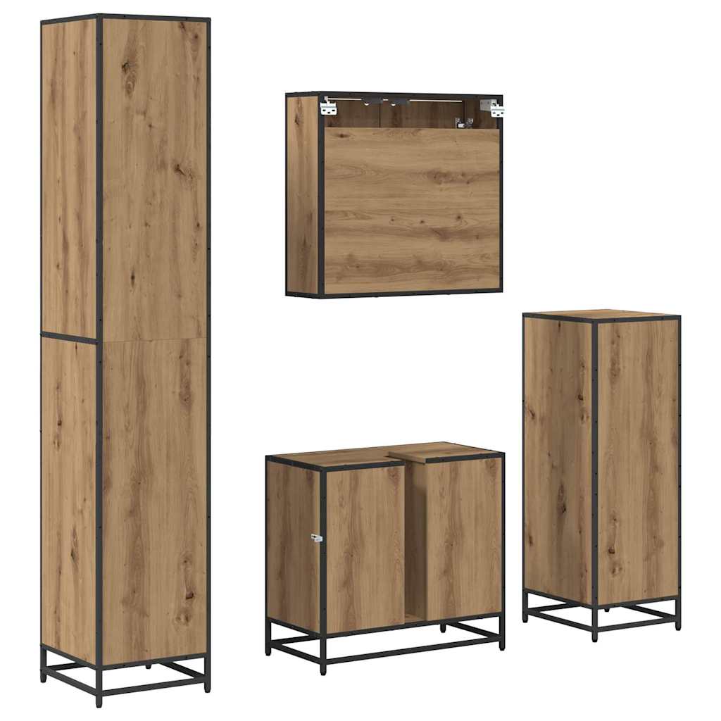 Set namještaja za kupaonicu s ladicama 4 pcs Umjetnički hrast