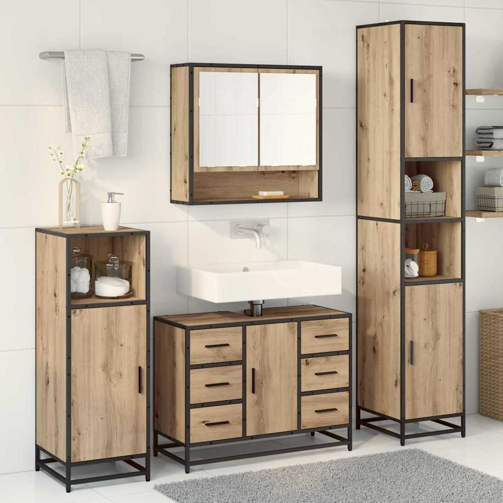 Set namještaja za kupaonicu s ladicama 3 pcs Umjetnički hrast