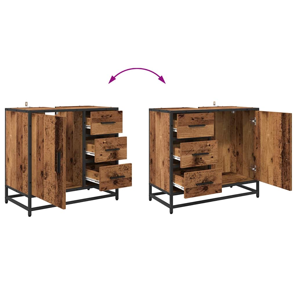 Set namještaja za kupaonicu 2 pcs Staro drvo Konstruirano drvo