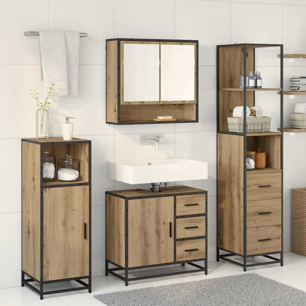 Set namještaja za kupaonicu s ladicama 3 pcs Umjetnički hrast
