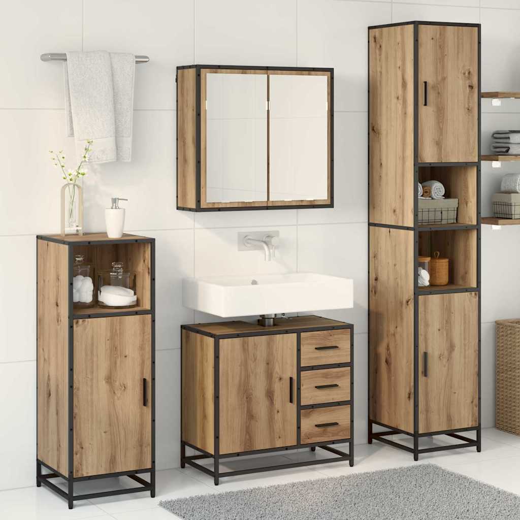 Set namještaja za kupaonicu s ladicama 3 pcs Umjetnički hrast