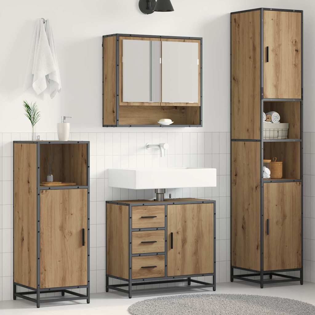 Set namještaja za kupaonicu s ladicama 3 pcs Umjetnički hrast
