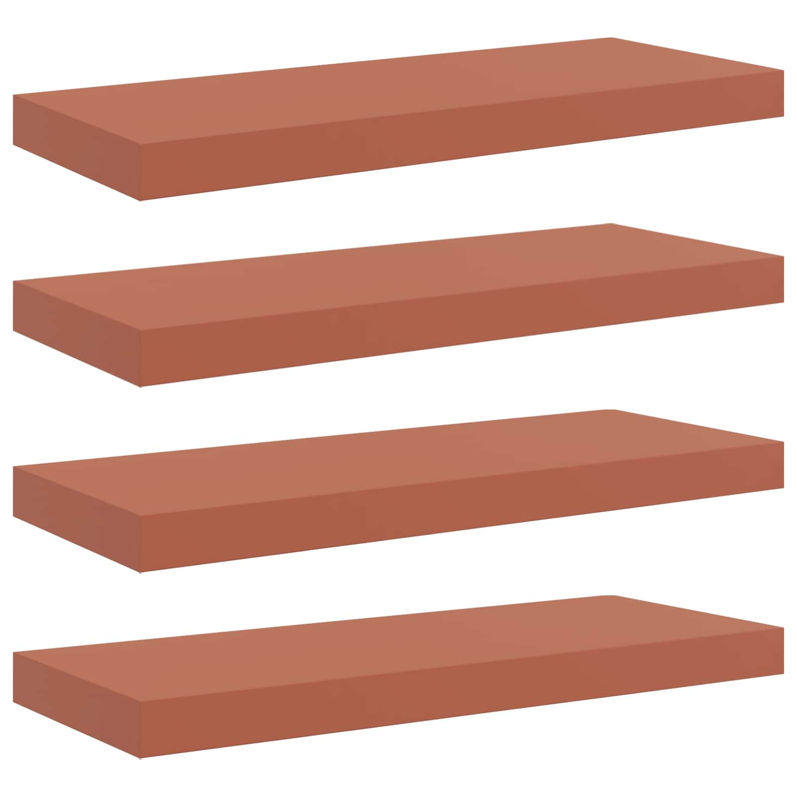 Polica na zidu 4 pcs Crvena 60 x 23 x 4 cm Konstruirano drvo