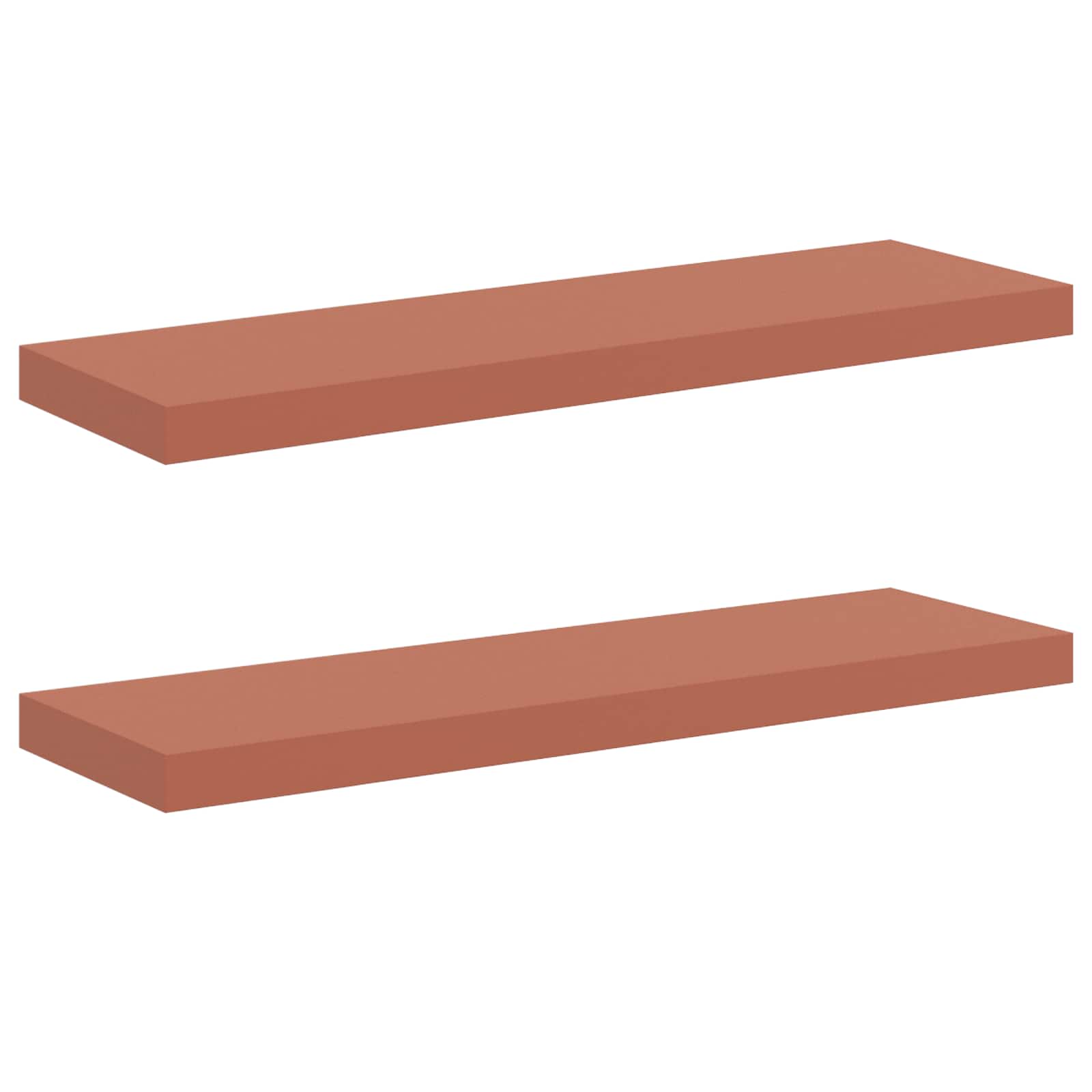 Polica na zidu 2 pcs Crvena 80 x 23,5 x 4 cm Konstruirano drvo