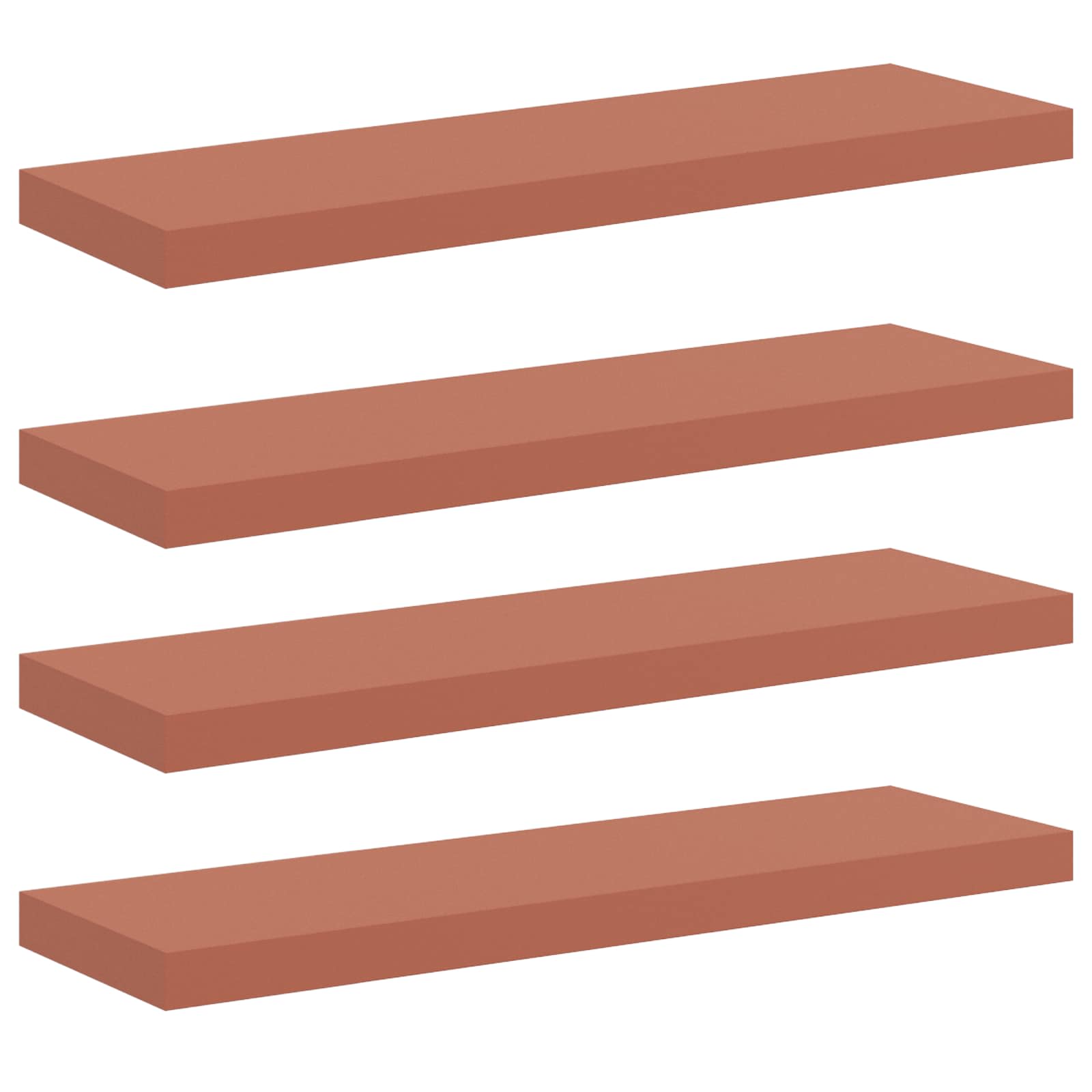 Polica na zidu 4 pcs Crvena 90 x 23,5 x 4 cm Konstruirano drvo