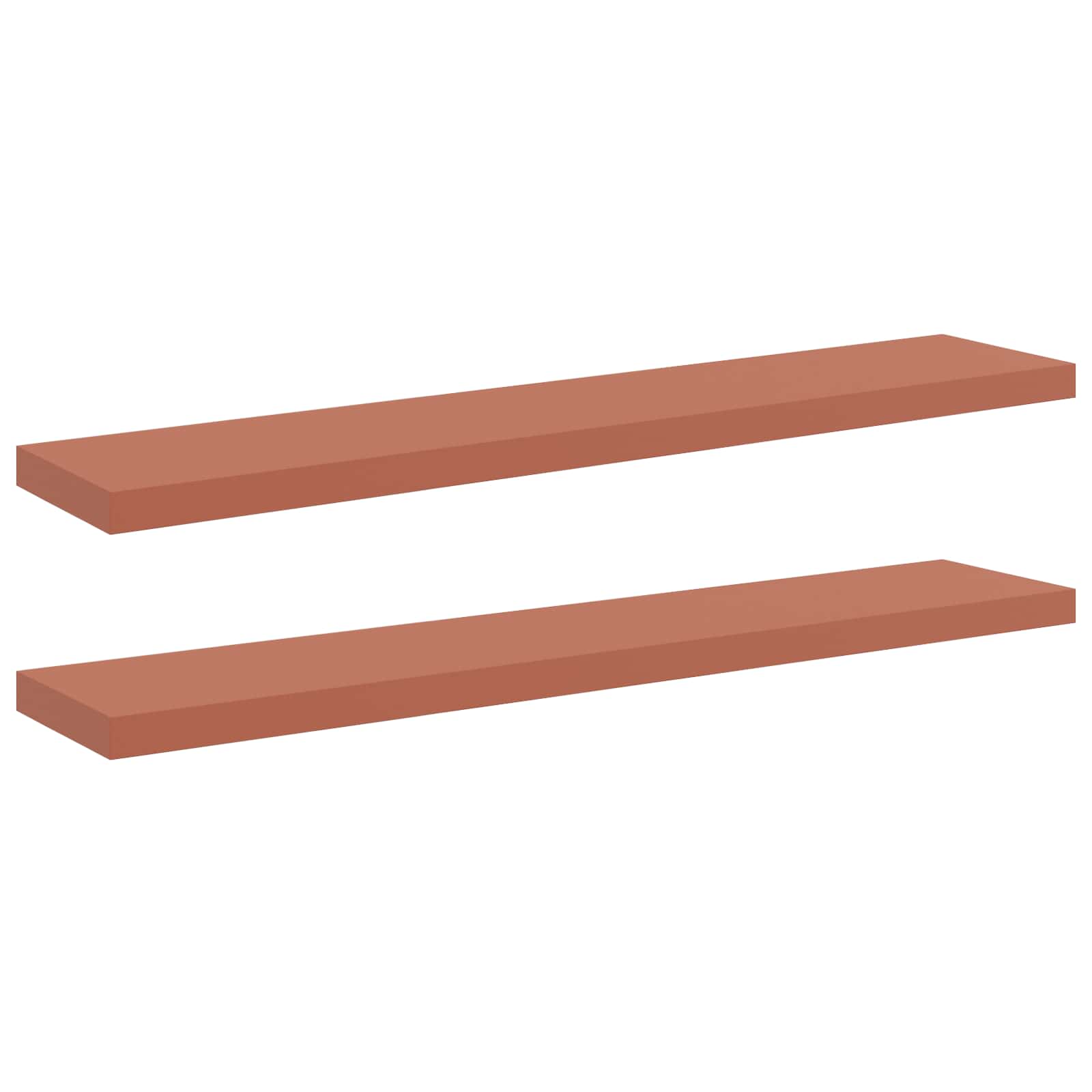 Polica na zidu 2 pcs Crvena 120 x 23,5 x 4 cm Konstruirano drvo