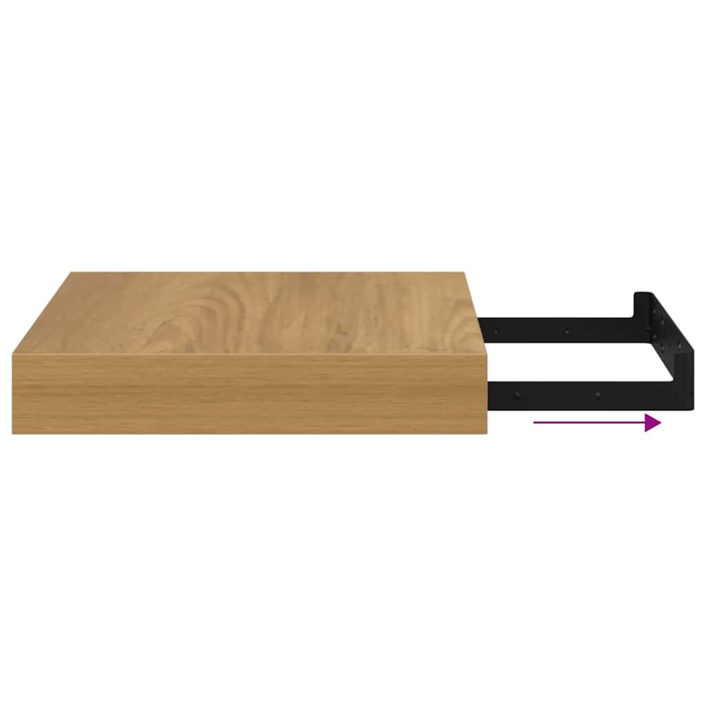 Polica na zidu Zidne Smeđa 23 x 23,5 x 4 cm Konstruirano drvo