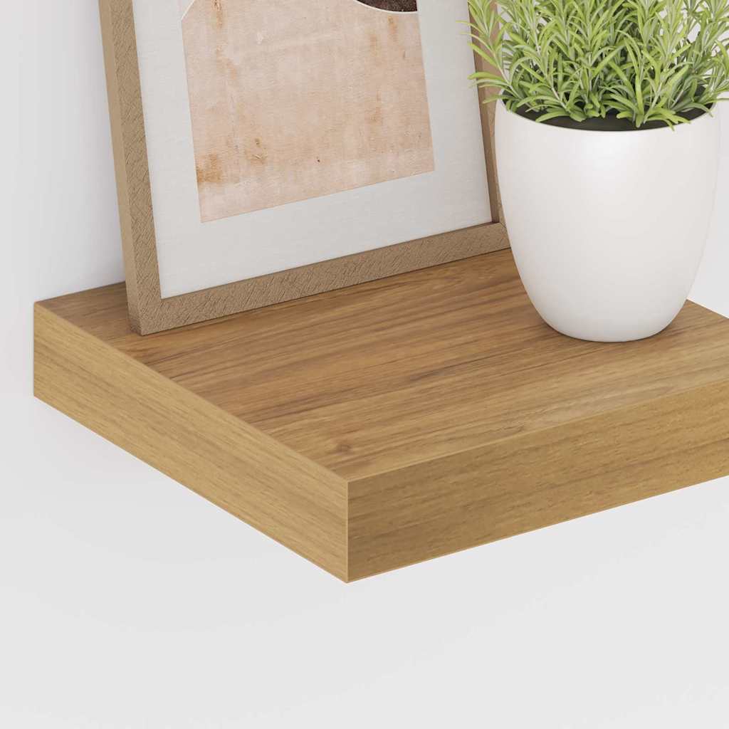 Polica na zidu 2 pcs Smeđa 23 x 23,5 x 4 cm Konstruirano drvo