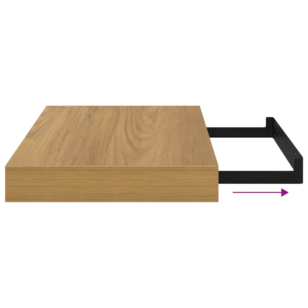 Polica na zidu 2 pcs Smeđa 40 x 23,5 x 4 cm Konstruirano drvo
