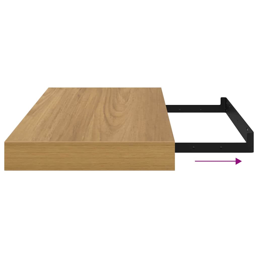 Polica na zidu 2 pcs Smeđa 50 x 23 x 4 cm Konstruirano drvo