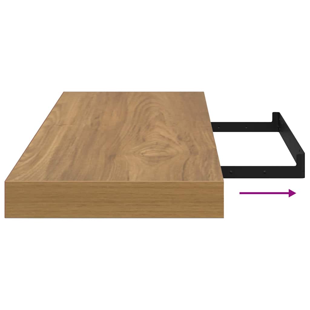 Polica na zidu 2 pcs Smeđa 90 x 23,5 x 4 cm Konstruirano drvo