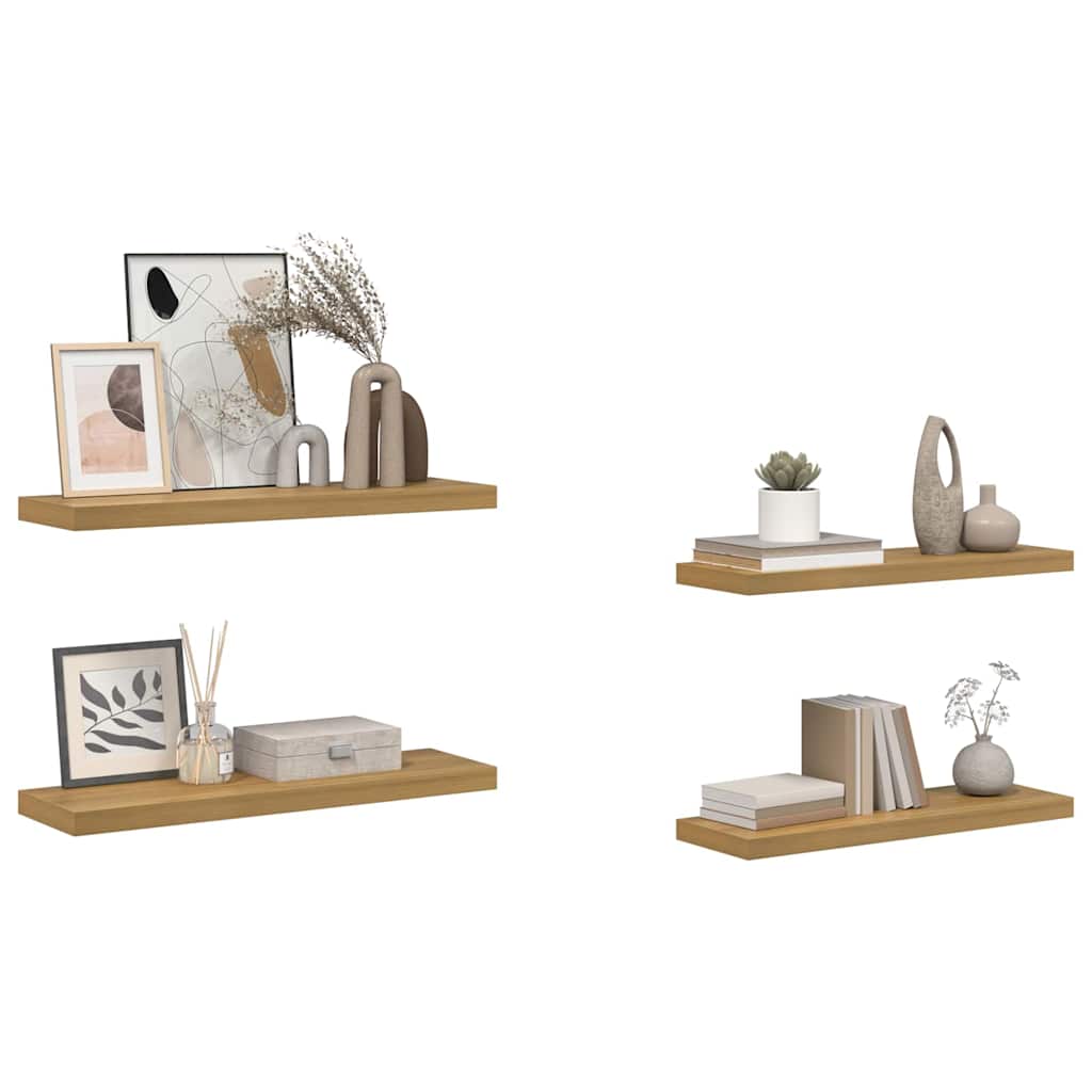 Polica na zidu 4 pcs Smeđa 90 x 23,5 x 4 cm Konstruirano drvo