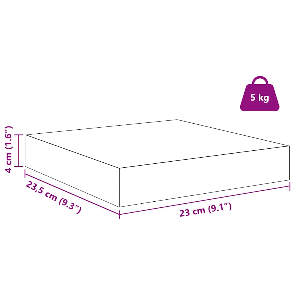 Polica na zidu Zidne 2 pcs Bijeli mramor 23 x 23,5 x 4 cm