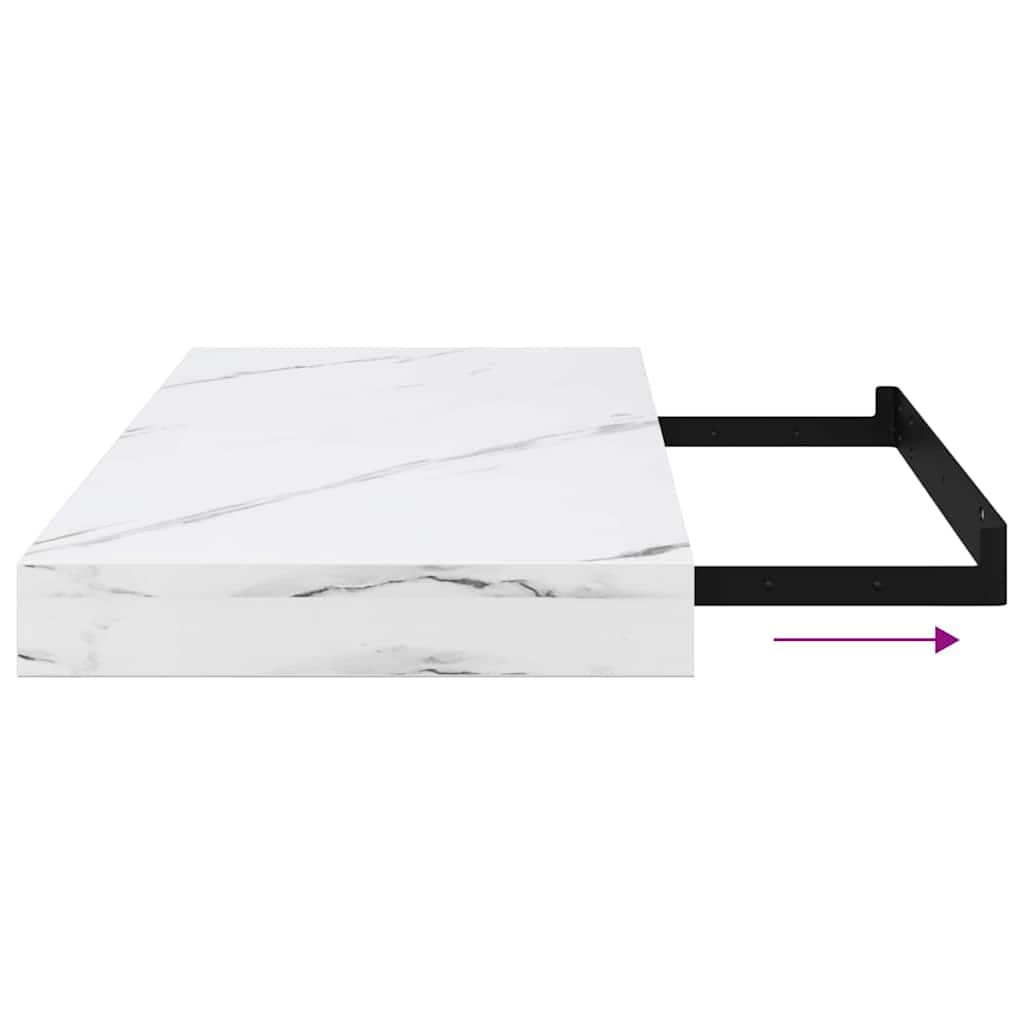 Polica na zidu Zidne 2 pcs Bijeli mramor 50 x 23,5 x 4 cm