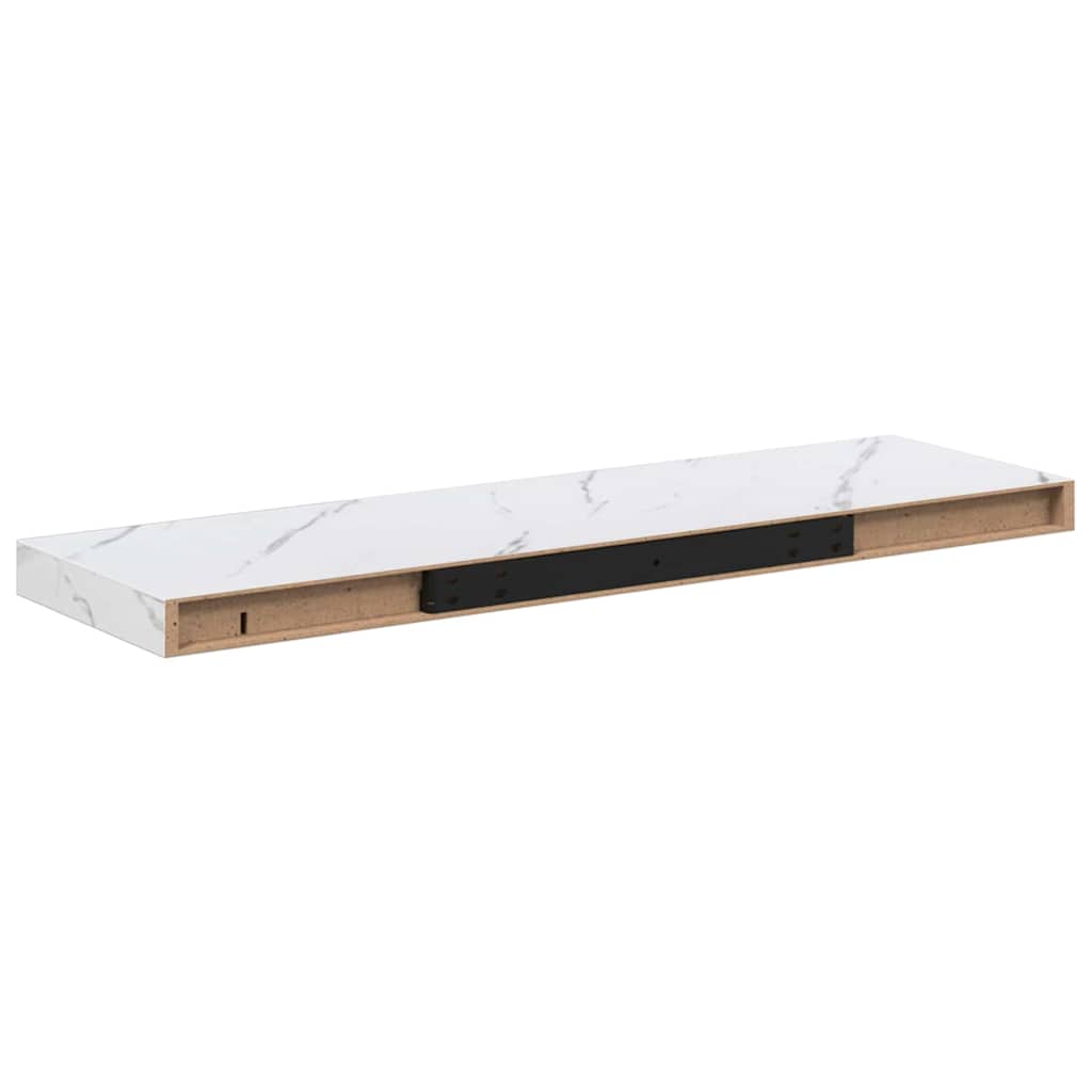 Polica na zidu Zidne 2 pcs Bijeli mramor 90 x 23,5 x 4 cm