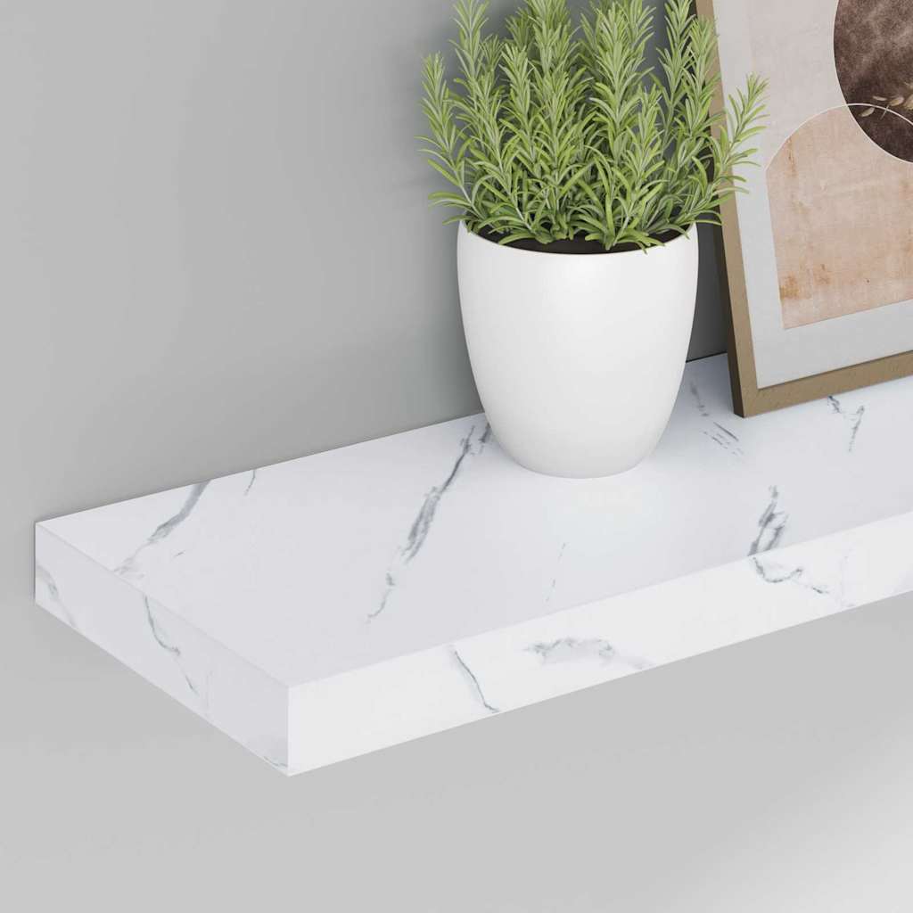 Polica na zidu Zidne 2 pcs Bijeli mramor 120 x 23,5 x 4 cm