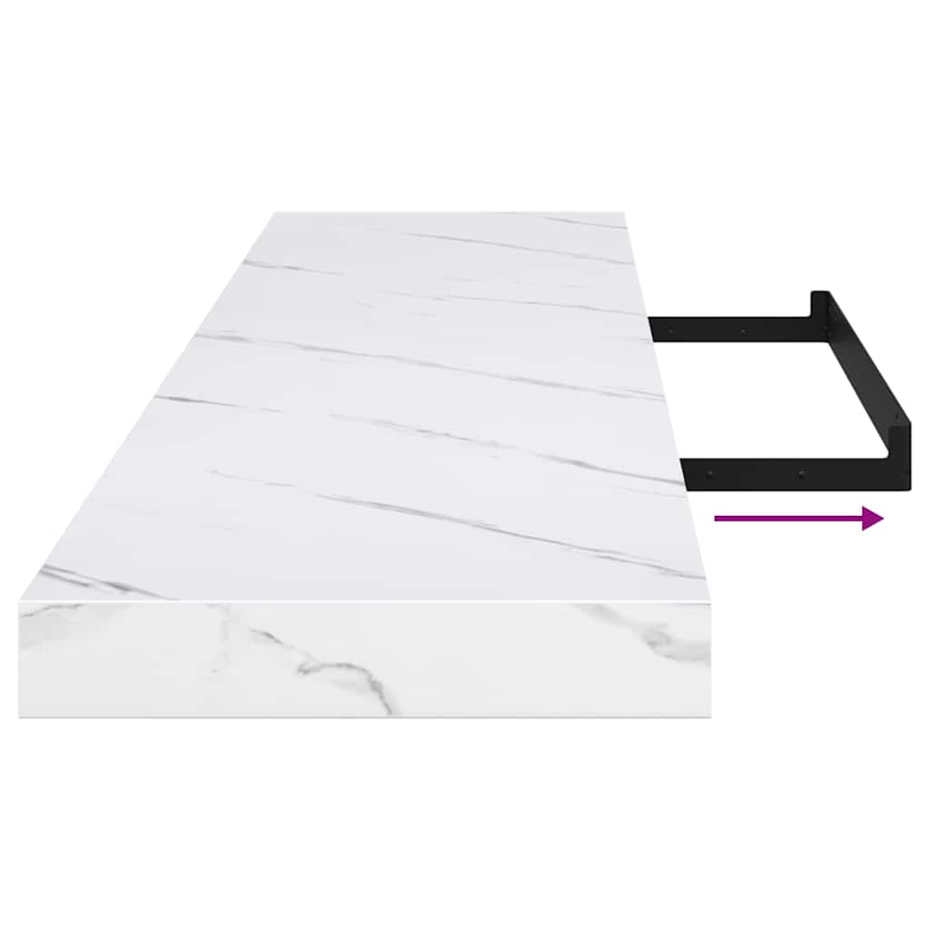 Polica na zidu Zidne 2 pcs Bijeli mramor 120 x 23,5 x 4 cm
