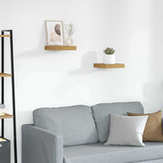 Polica na zidu 2 pcs Bež 23 x 23,5 x 4 cm Konstruirano drvo