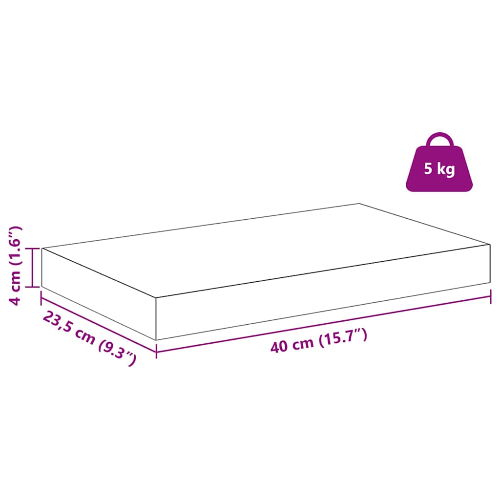 Polica na zidu 2 pcs Bež 40 x 23,5 x 4 cm Konstruirano drvo