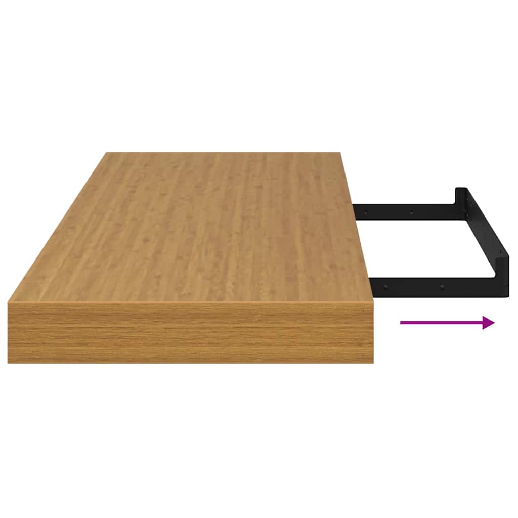 Polica na zidu 2 pcs Bež 80 x 23,5 x 4 cm Konstruirano drvo