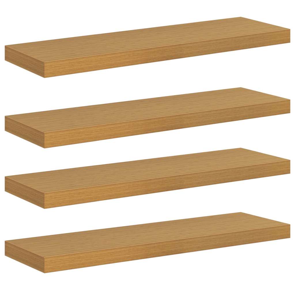 Polica na zidu 4 pcs Bež 80 x 23,5 x 4 cm Konstruirano drvo