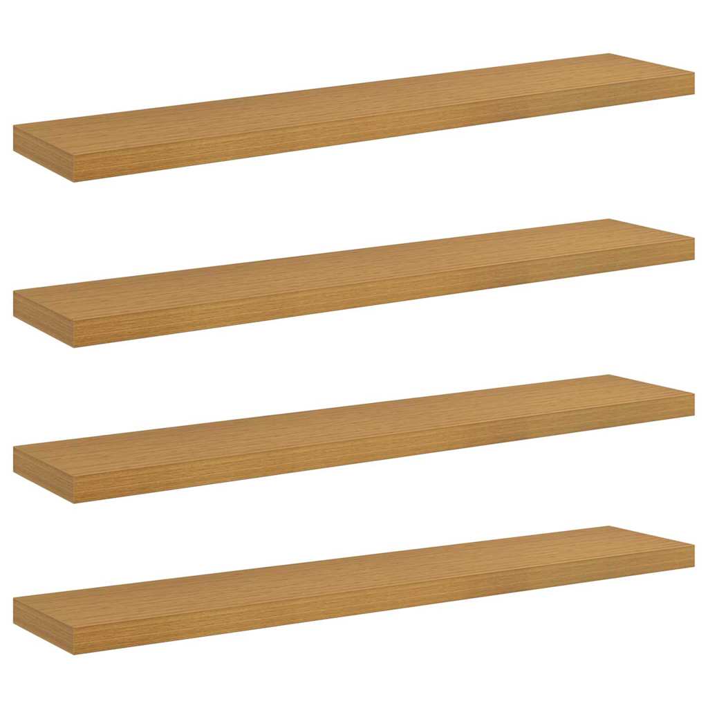 Polica na zidu 4 pcs Bež 120 x 23,5 x 4 cm Konstruirano drvo