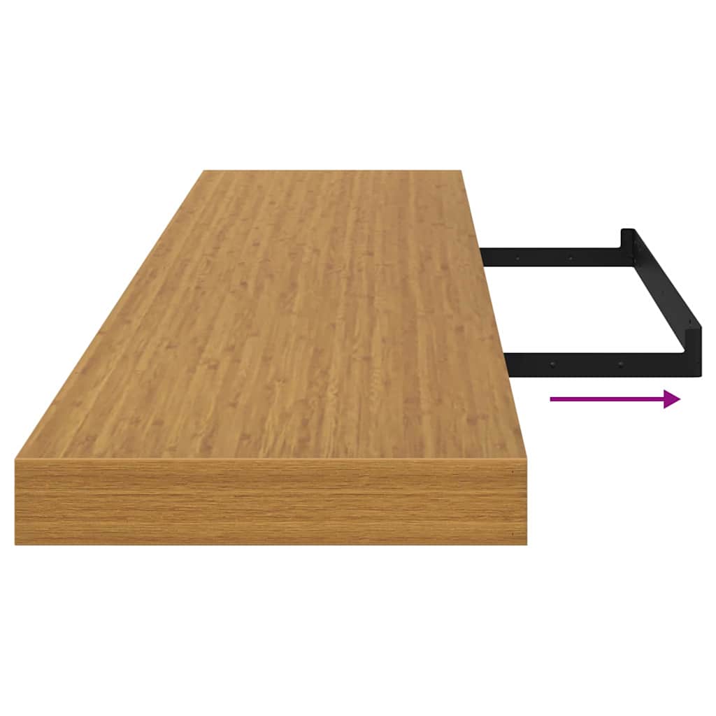 Polica na zidu 4 pcs Bež 120 x 23,5 x 4 cm Konstruirano drvo