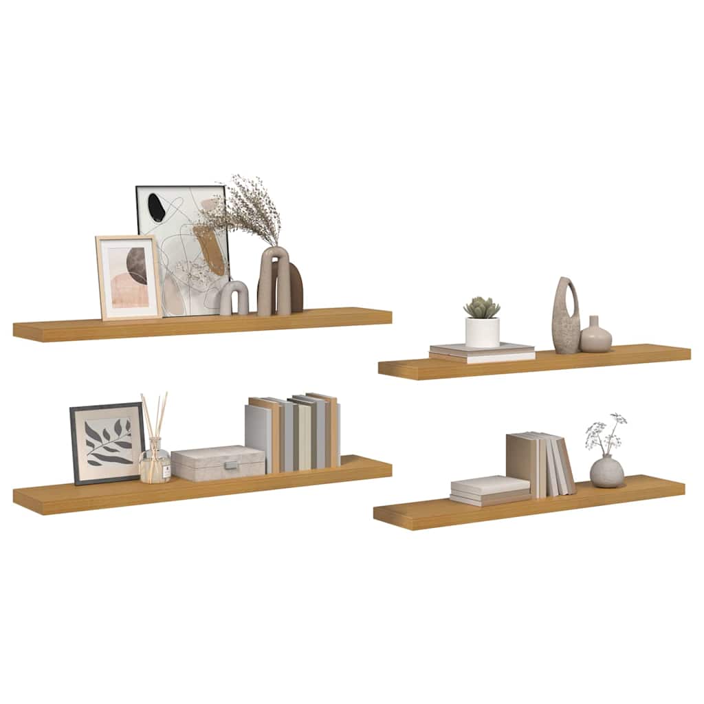 Polica na zidu 4 pcs Bež 120 x 23,5 x 4 cm Konstruirano drvo