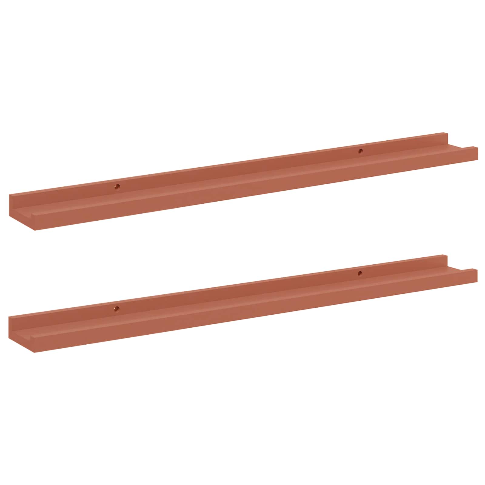 Polica na zidu 2 pcs Crvena 80 x 9 x 3 cm Konstruirano drvo