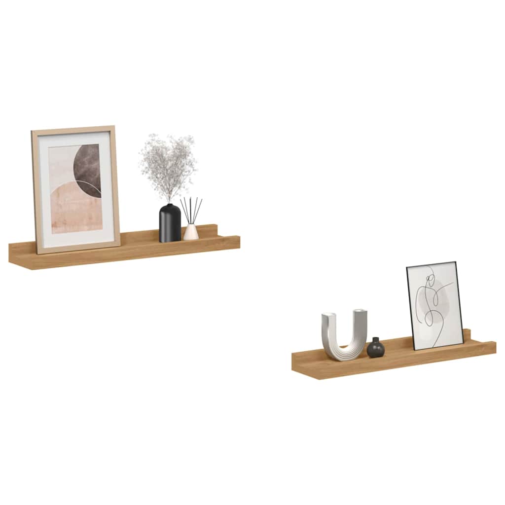 Polica na zidu 2 pcs Smeđa 40 x 9 x 3 cm Konstruirano drvo