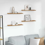 Polica na zidu 4 pcs Smeđa 60 x 9 x 3 cm Konstruirano drvo
