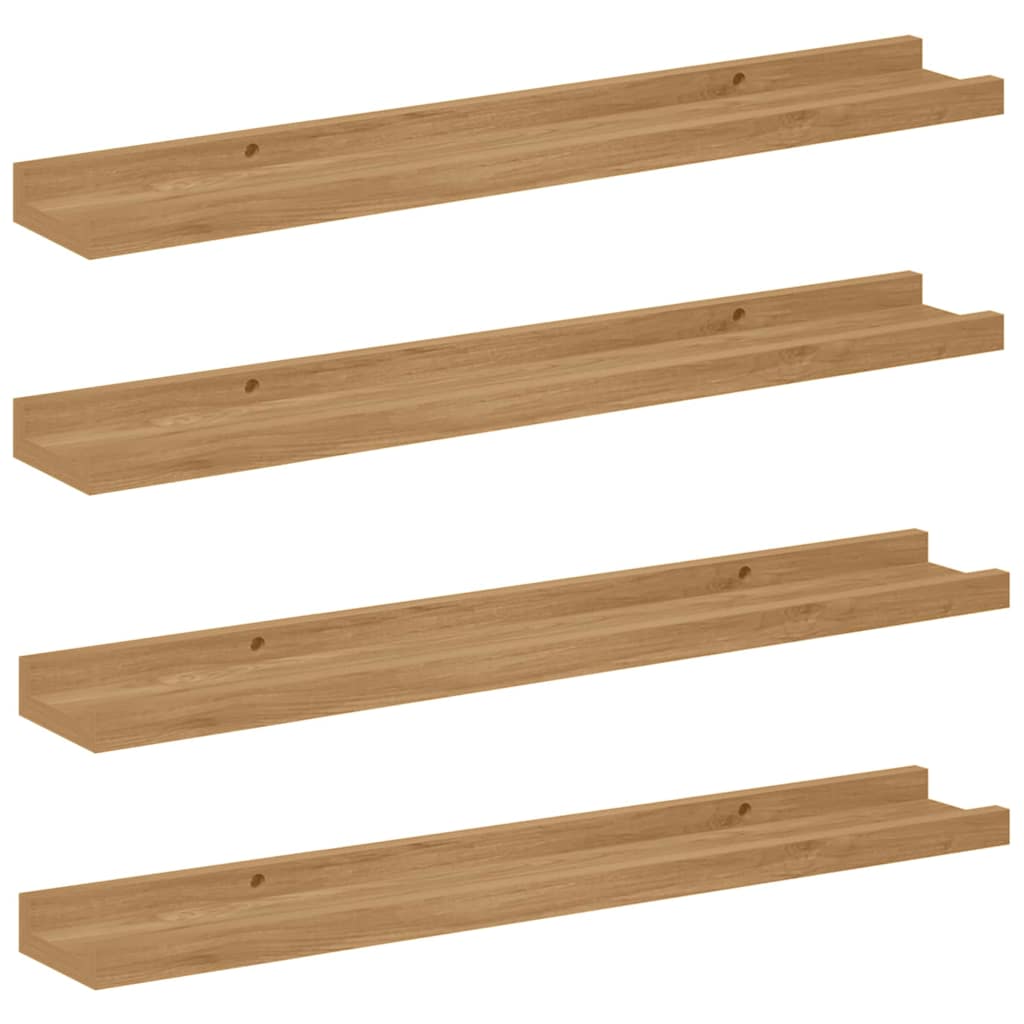 Polica na zidu 4 pcs Smeđa 60 x 9 x 3 cm Konstruirano drvo