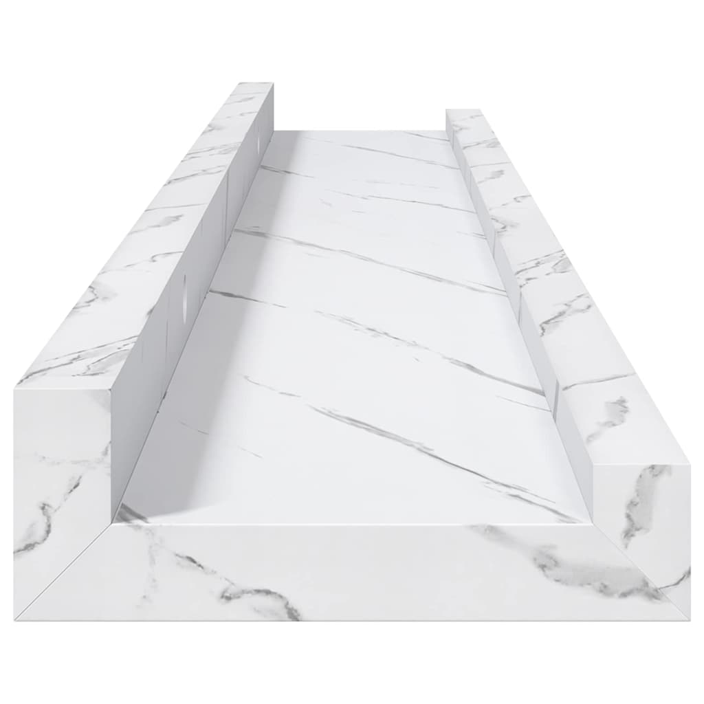 Polica na zidu s policom 2 pcs Bijeli mramor 60 x 9 x 3 cm