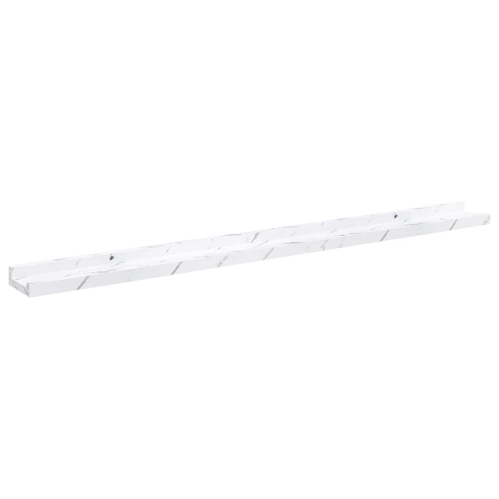 Polica na zidu s policom 2 pcs Bijeli mramor 100 x 9 x 3 cm