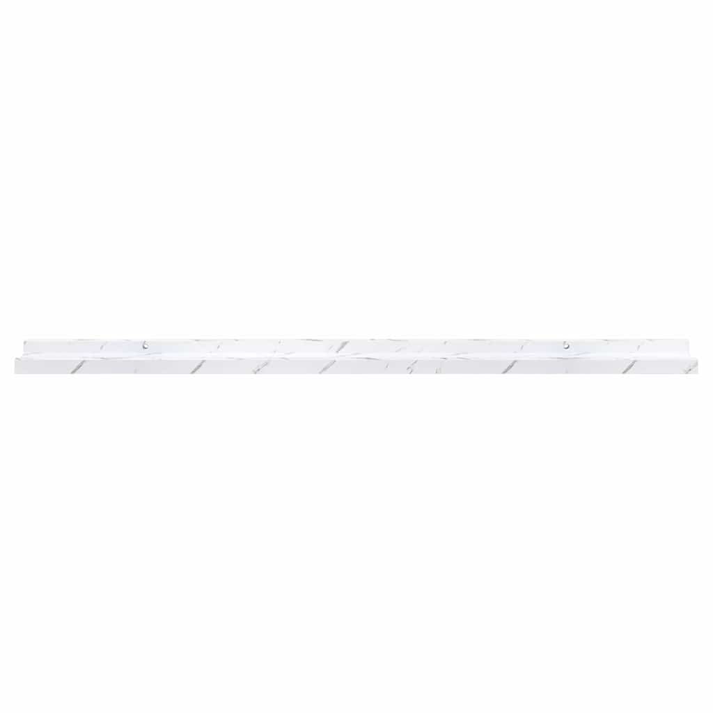 Polica na zidu s policom 2 pcs Bijeli mramor 100 x 9 x 3 cm