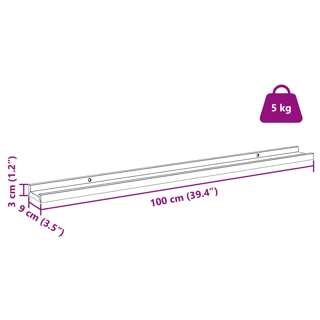 Polica na zidu s policom 2 pcs Bijeli mramor 100 x 9 x 3 cm