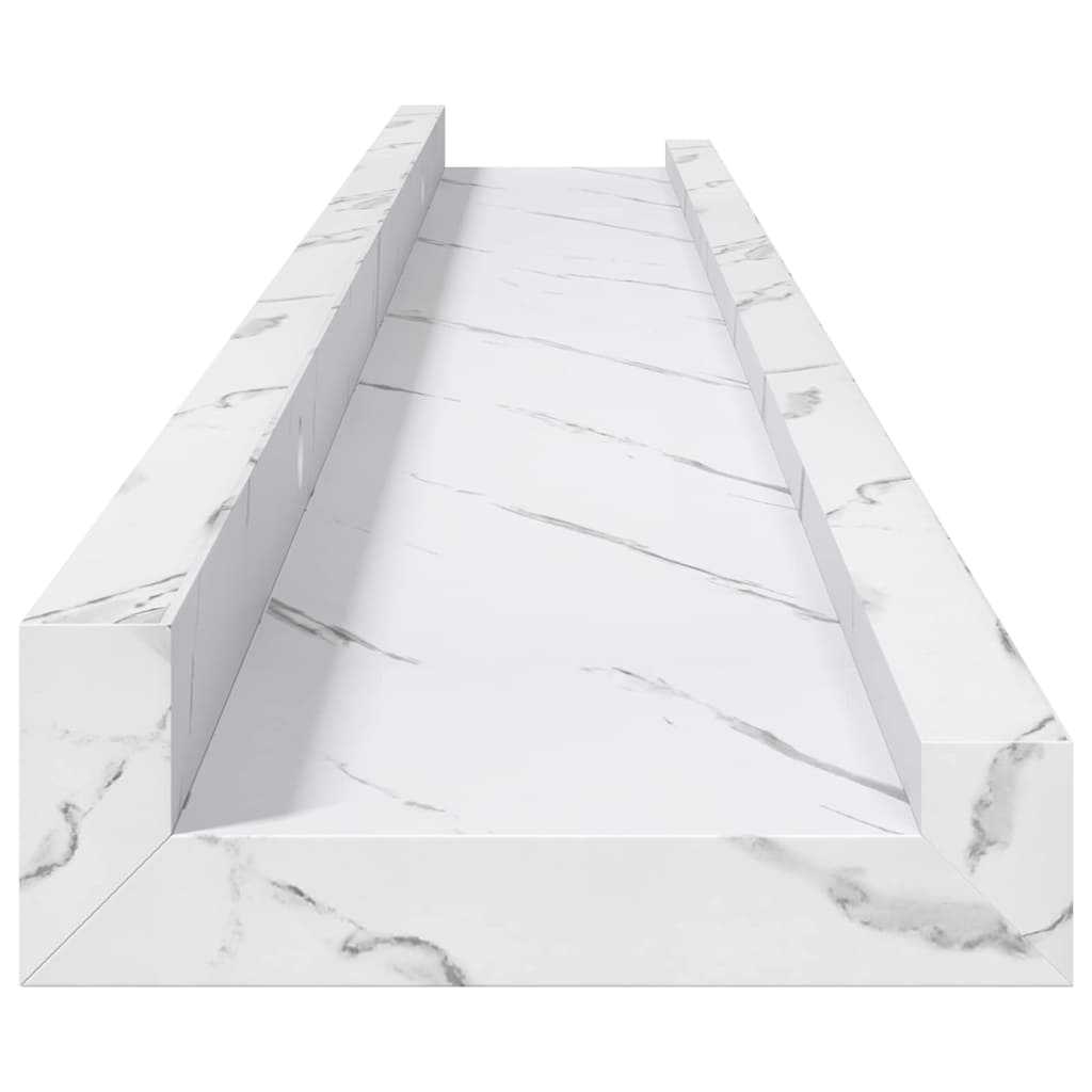 Polica na zidu s policom 4 pcs Bijeli mramor 80 x 9 x 3 cm