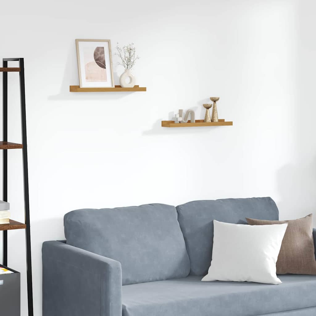 Polica na zidu Zidne 2 pcs Bež 40 x 9 x 3 cm Konstruirano drvo