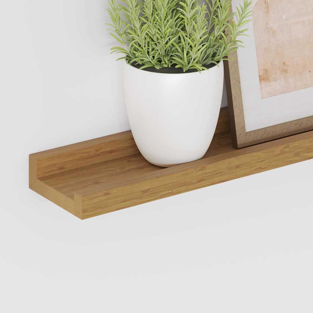 Polica na zidu Zidne 2 pcs Bež 60 x 9 x 3 cm Konstruirano drvo