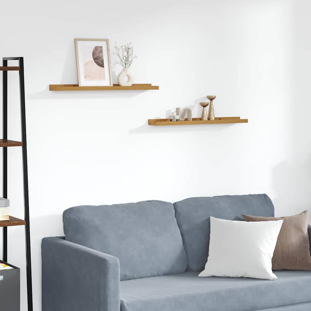 Polica na zidu Zidne 2 pcs Bež 60 x 9 x 3 cm Konstruirano drvo