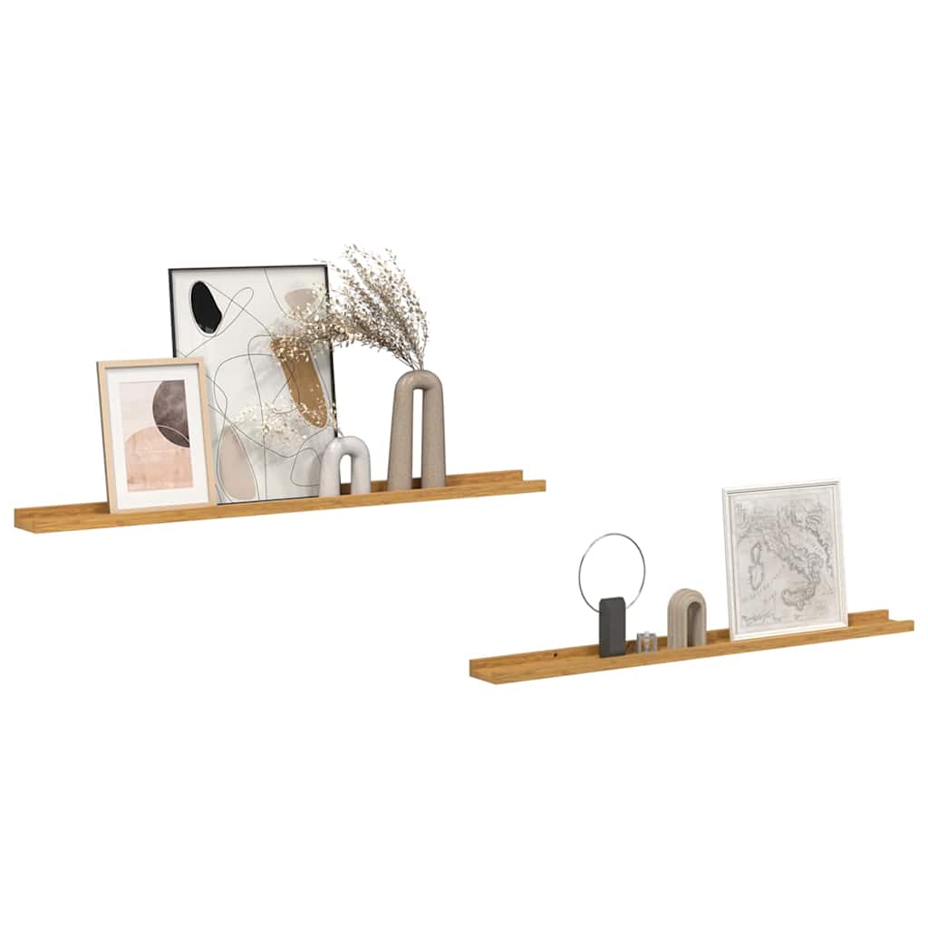 Polica na zidu Zidne 2 pcs Bež 100 x 9 x 3 cm Konstruirano drvo