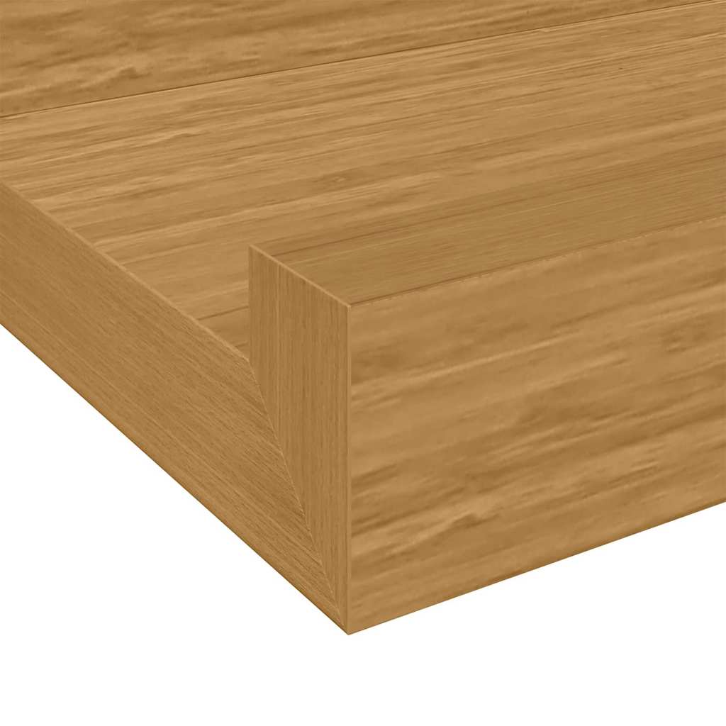 Polica na zidu Zidne 2 pcs Bež 115 x 9 x 3 cm Konstruirano drvo