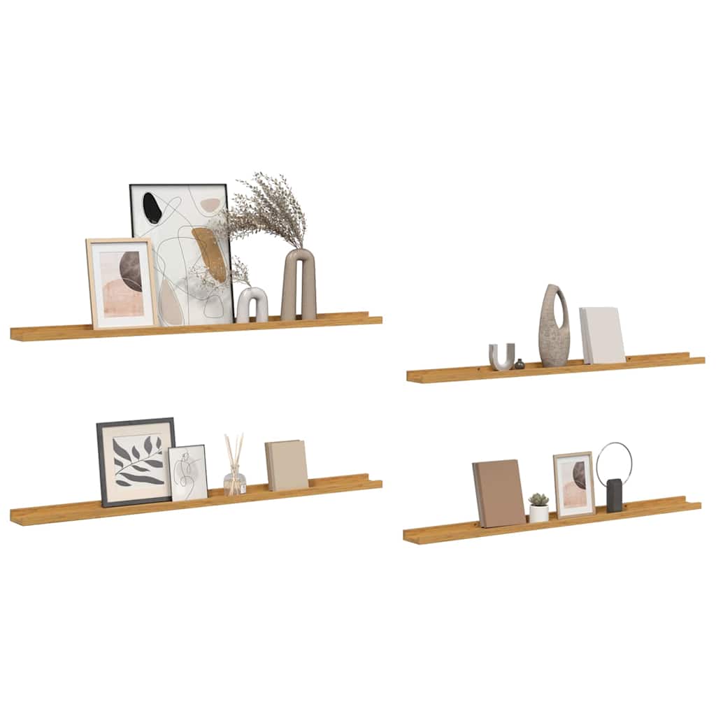 Polica na zidu Zidne 4 pcs Bež 115 x 9 x 3 cm Konstruirano drvo