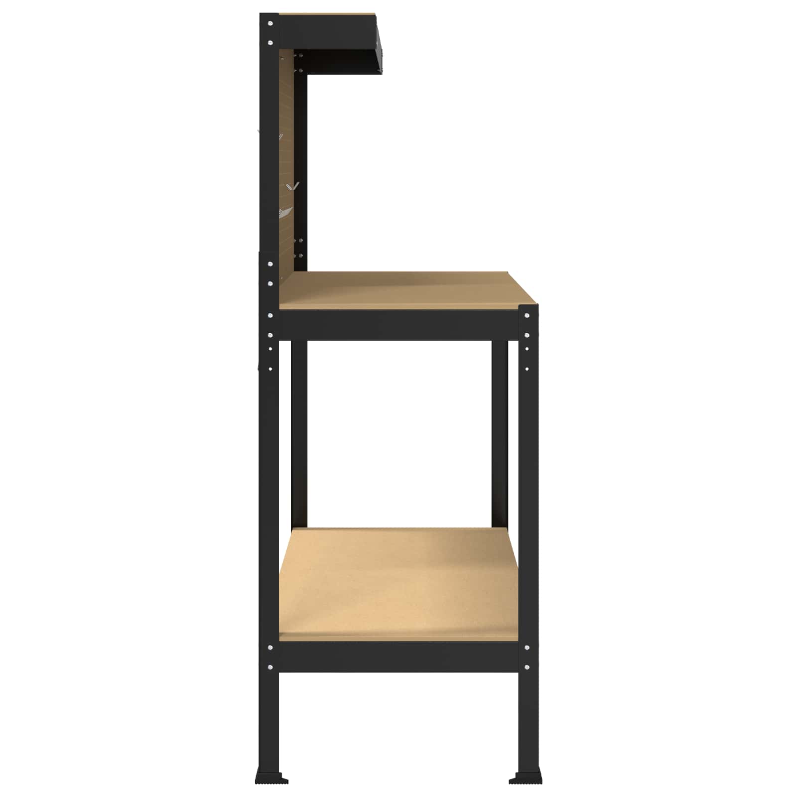 Radna klupa Crna 114 x 54 x 145 cm Projektirano drvo i metal