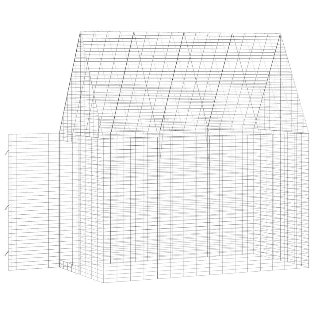 Kavez za zečeve Srebrno 200 x 100 x 210 cm Cinkani čelik