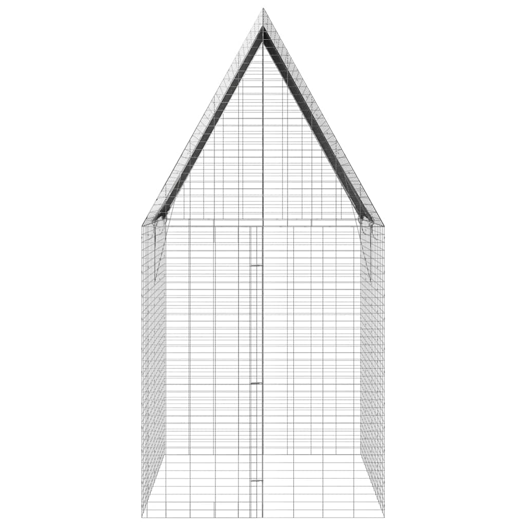 Kavez za zečeve Srebrno 200 x 100 x 210 cm Cinkani čelik