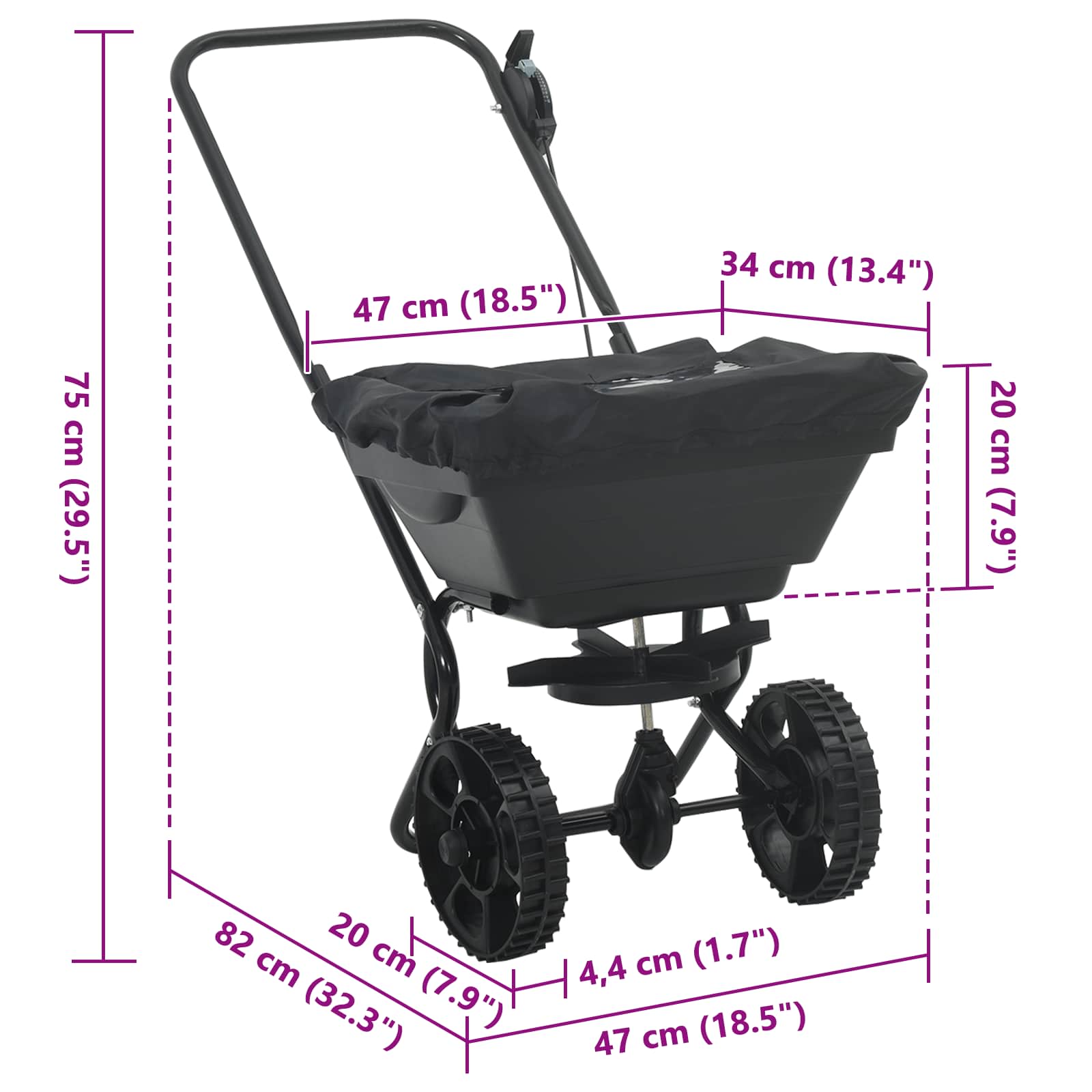 Rasipač Crna 82 x 46 x 75 cm PVC i čelik